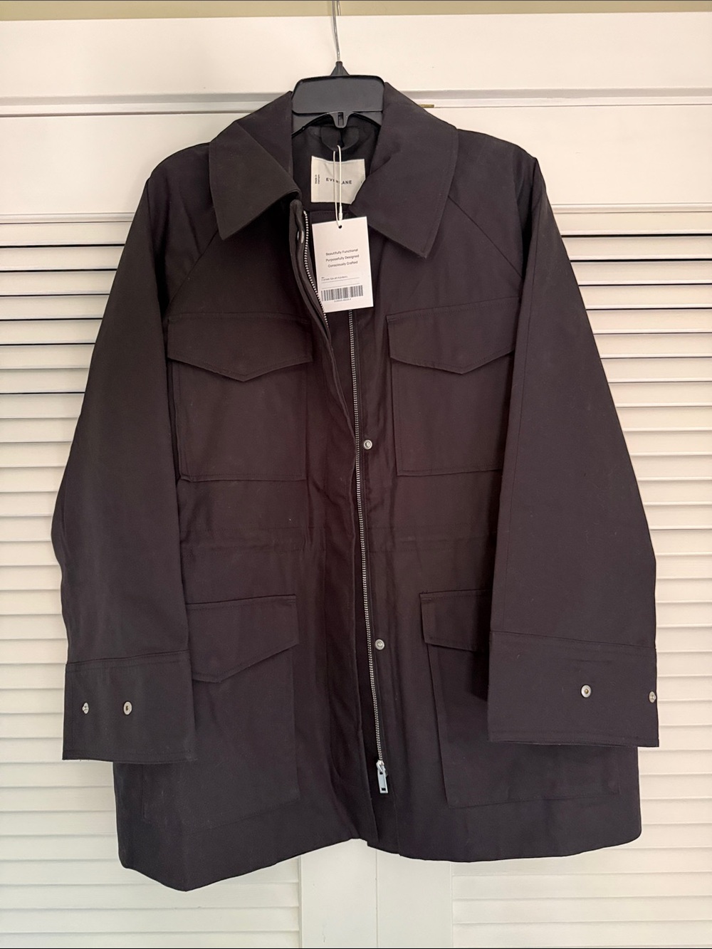 NWT! Womens Everlane Black Field / Utility Jacket - Size L